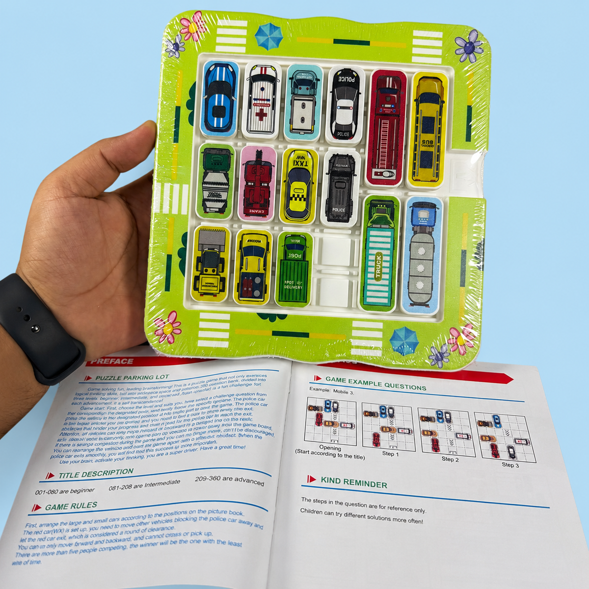 Magnetic Parking Puzzle Game – 22 Pieces with 750 Challenges