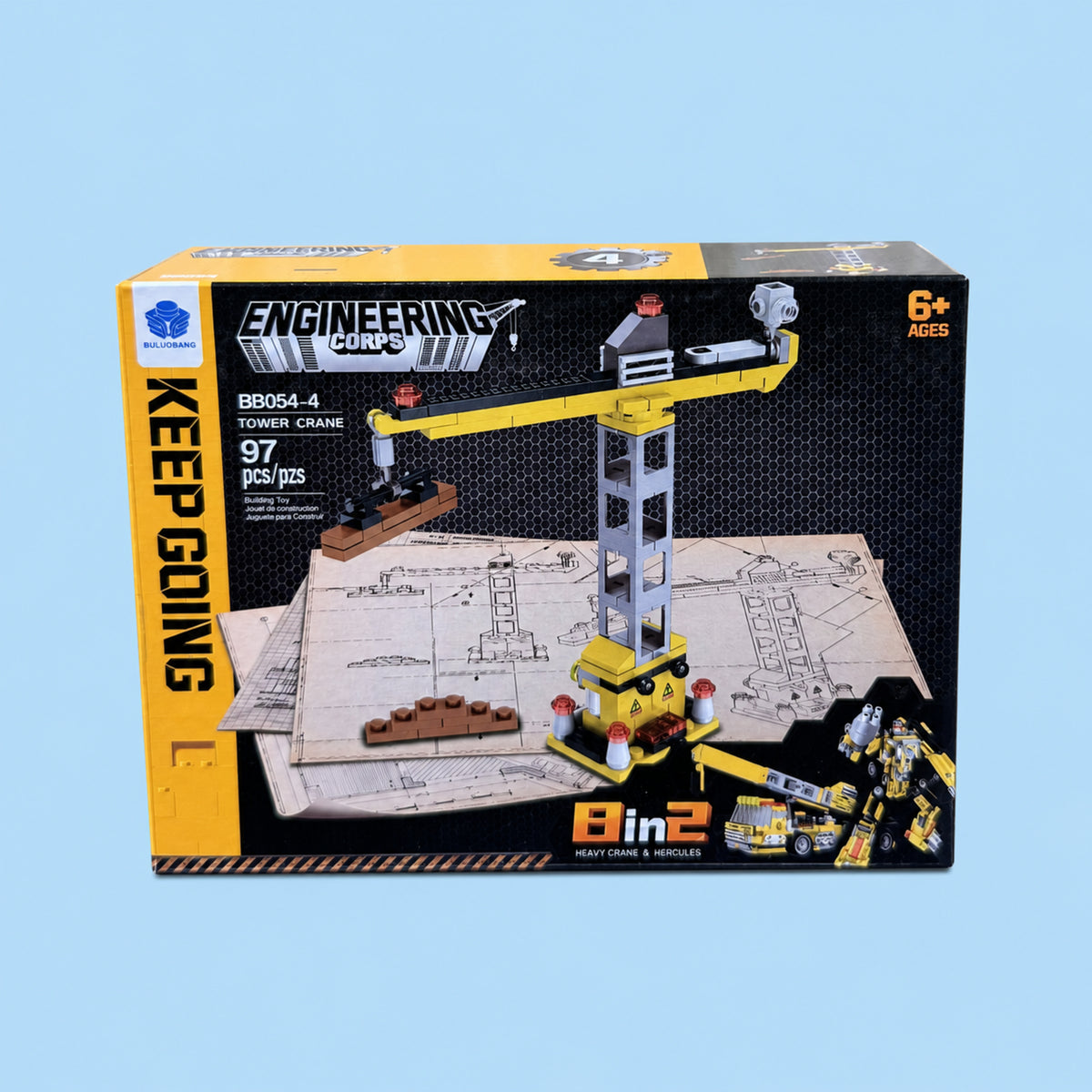 97-Piece Tower Crane Building Blocks Set – Engineering Construction Toy for Kids, Ages 6+