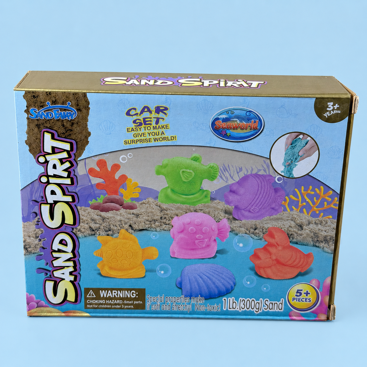 Sand Spirit Seaworld Kinetic Sand Play Set – 300g, 5+ Pieces
