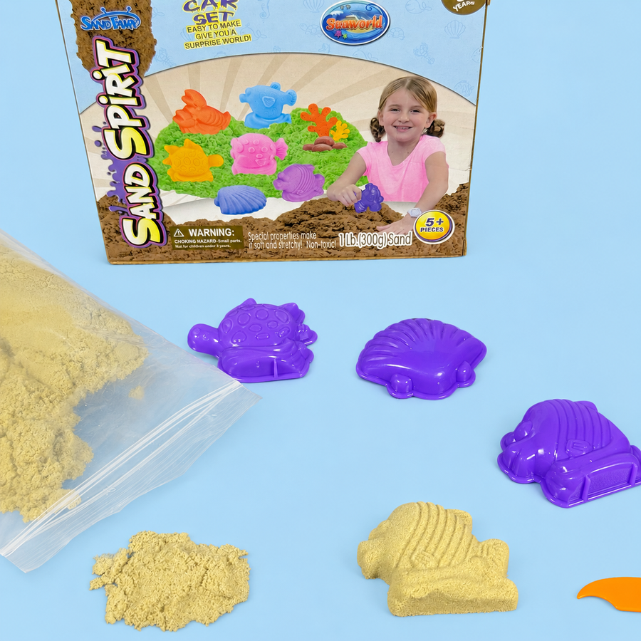 Sand Spirit Seaworld Kinetic Sand Play Set – 300g, 5+ Pieces