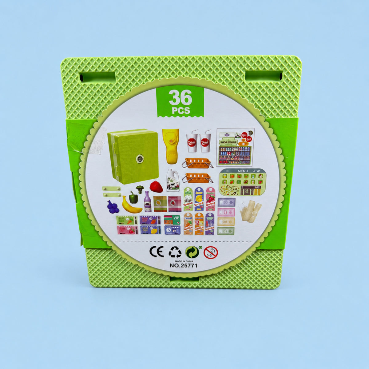 36-Piece 2-in-1 Kids Supermarket Backpack Playset – Portable Pretend Grocery Shop with Scanner, Ages 3+