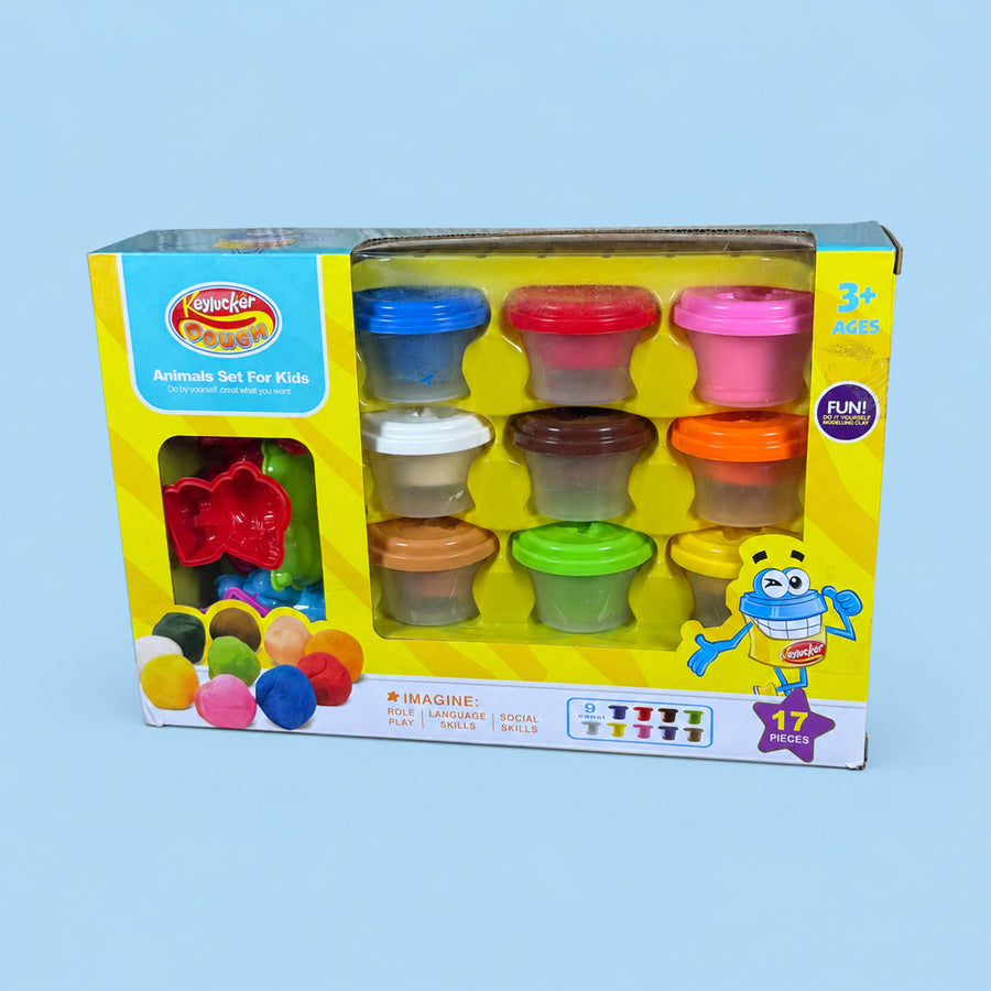 Animal Modeling Dough Set for Kids – 9 Colors with Animal Molds, Ages 3+