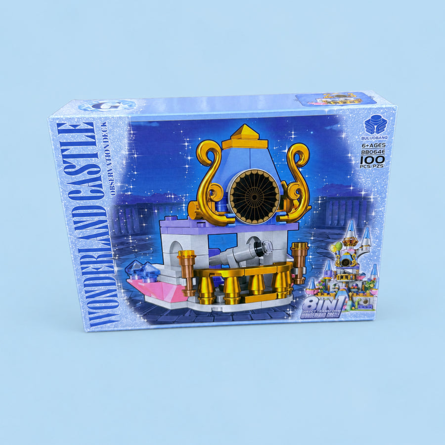 100-Piece Wonderland Castle Observation Deck Building Blocks Set – 8-in-1 Construction Toy for Kids, Ages 6+